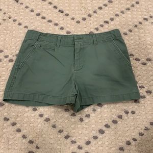 Green chino shorts